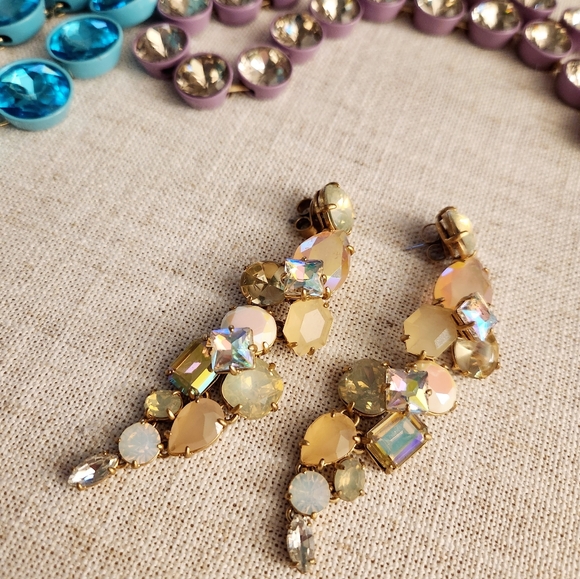 J. Crew Irredecent Multi Stone Crystal Earrings - Picture 9 of 9